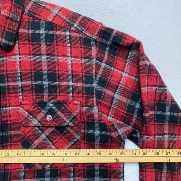 Moose Creek Flannel Shirt Mens Size Large Red Black Long Sleeve Plaid Button Up - Picture 4 of 8